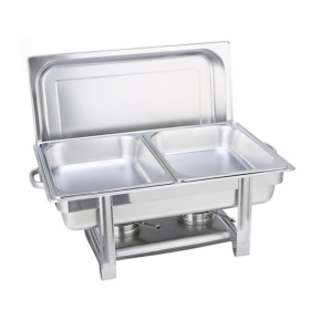 Stainless Steel Chafing Double Tray Catering Dish Food Warmer