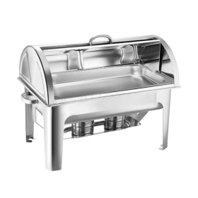 L Stainless Steel Full Size Roll Top Chafing Dish Food Warmer