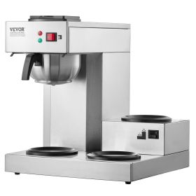 12 Cups Commercial Drip Coffee Maker, Coffee Maker Machine with 3 Glass Carafes and 3 Warmer Plates